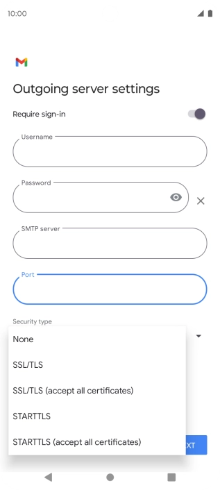 Press SSL/TLS. Press SSL/TLS.