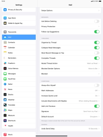 Press Default Account.