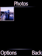 Select the required picture or video clip and press the Left selection key.