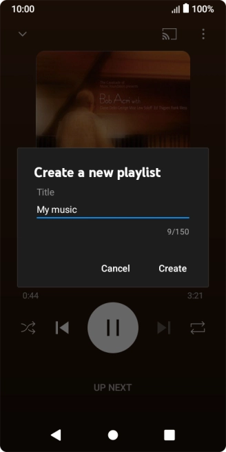 Key in a name for the playlist and press Create.
