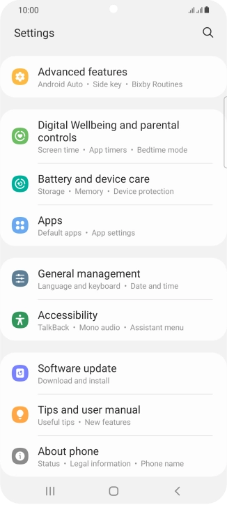 Press Battery and device care. Press Battery and device care.