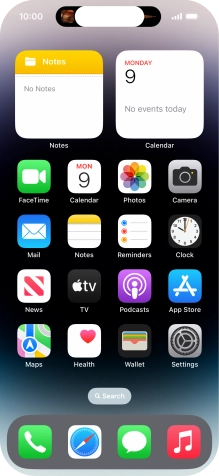 If you have a running application in Dynamic Island, it's displayed at the top of the screen.