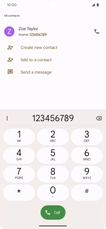 Key in the required number and press the call icon.
