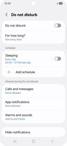 Press the indicator next to 