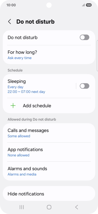 Press the indicator next to 
