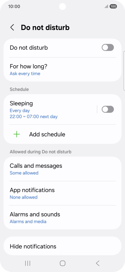 Press the indicator next to 
