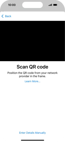 Place the QR code you've received inside the phone camera frame to scan the code. Your eSIM is transferred to your new phone over the internet.