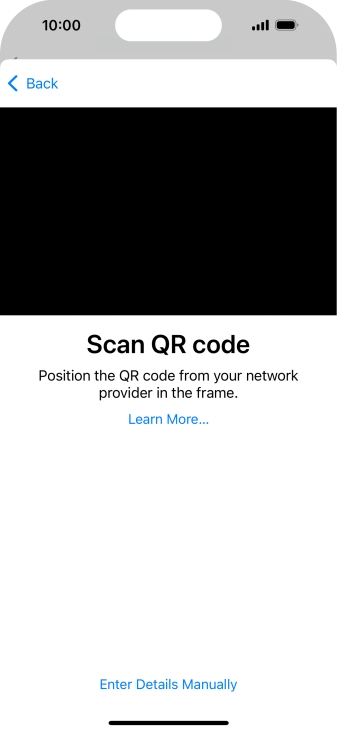 Place the QR code you've received inside the phone camera frame to scan the code. Your eSIM is transferred to your new phone over the internet.