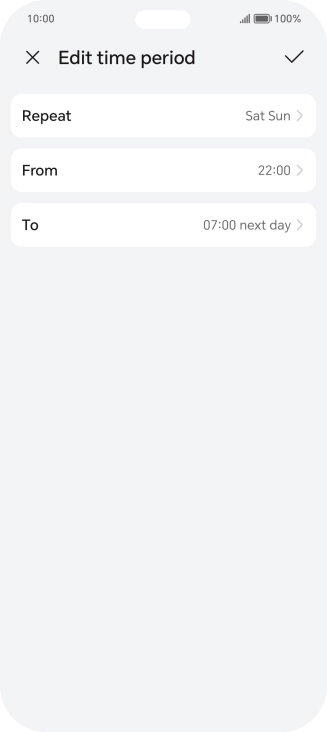 Follow the instructions on the screen to select settings for automatic activation of Do Not Disturb.