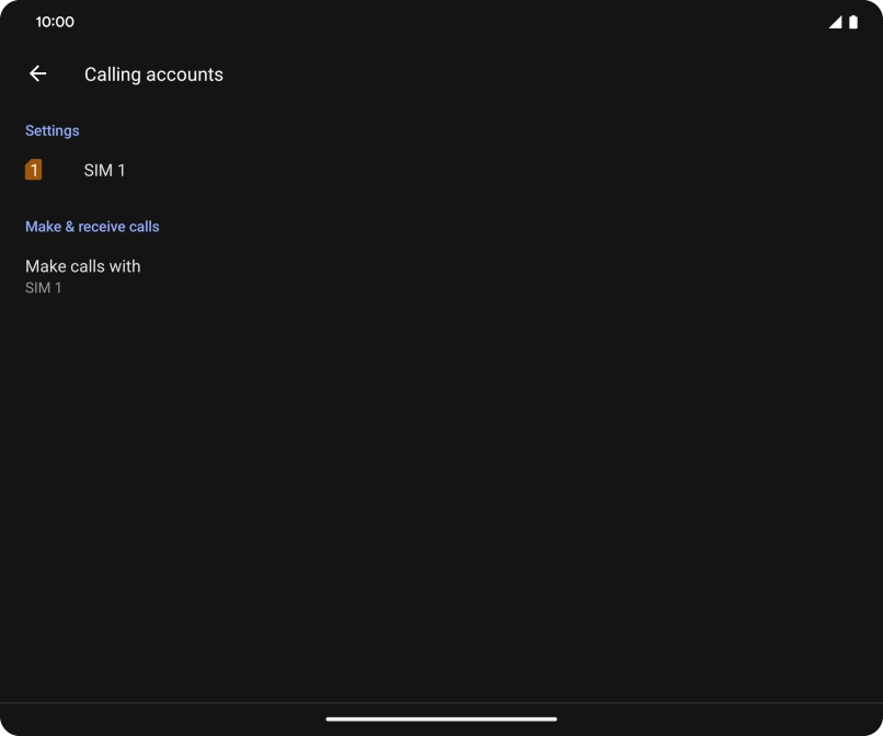 Press the name of the SIM. Press the name of the SIM.