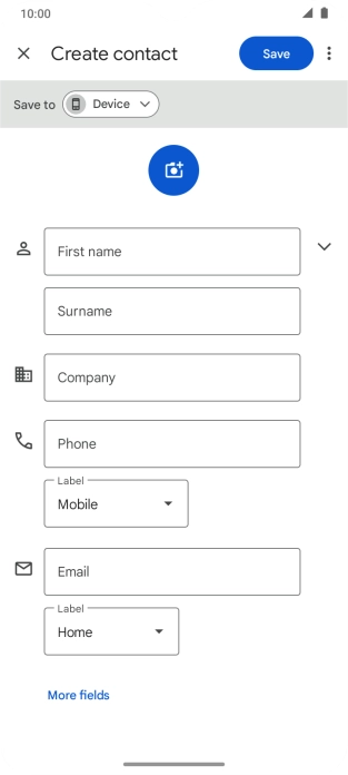 Press First name and key in the first name.