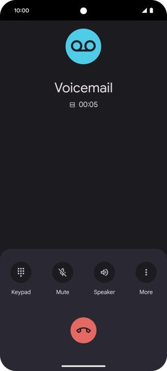 Press the end call icon.