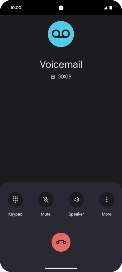 Press the end call icon.