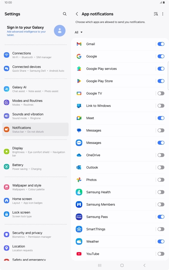 Press the drop down list.