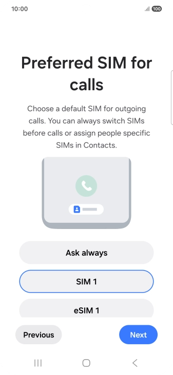 Press the required setting. Press the required setting.