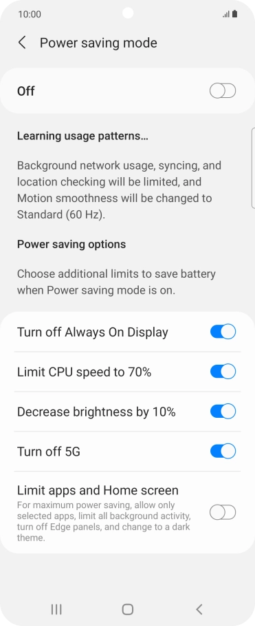 Press the indicators next to the required settings. Press the indicators next to the required settings.