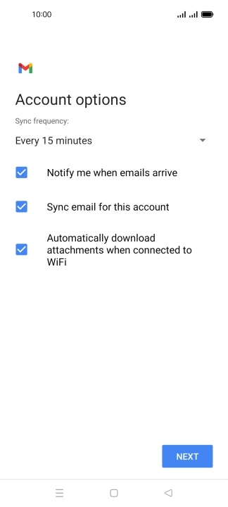 If this screen is displayed, you email account has been recognised and set up automatically. Follow the instructions on the screen to key in more information and finish setting up your phone. If this screen is displayed, you email account has been recognised and set up automatically. Follow the instructions on the screen to key in more information and finish setting up your phone.