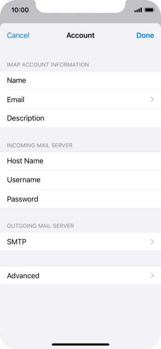 Press SMTP. Press SMTP.