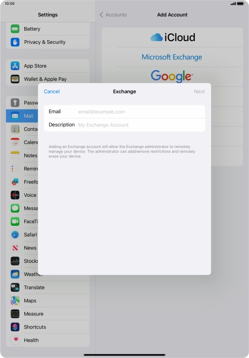 Press Email and key in your email address. Press Email and key in your email address.