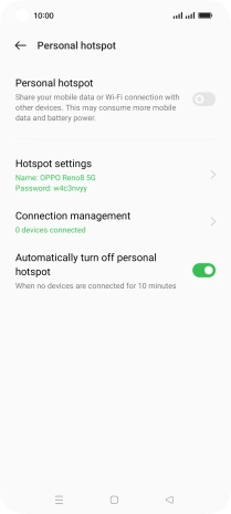 Press Hotspot settings.