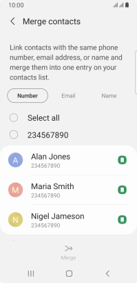 Press the field next to the required number.