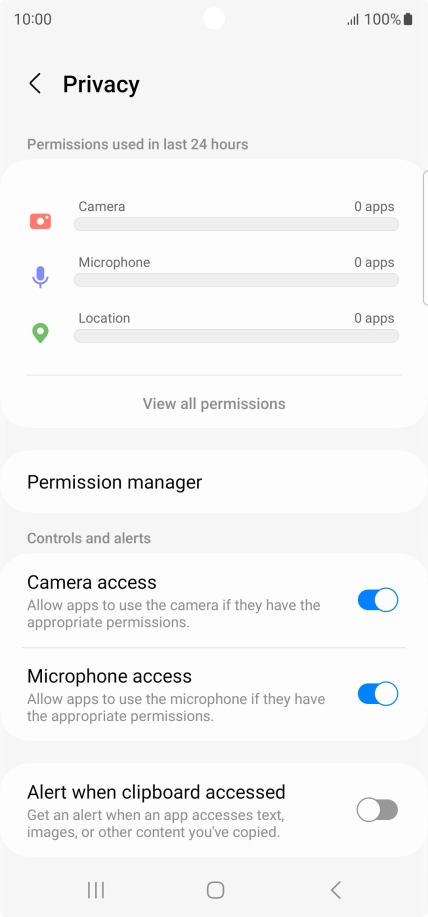 Press View all permissions.