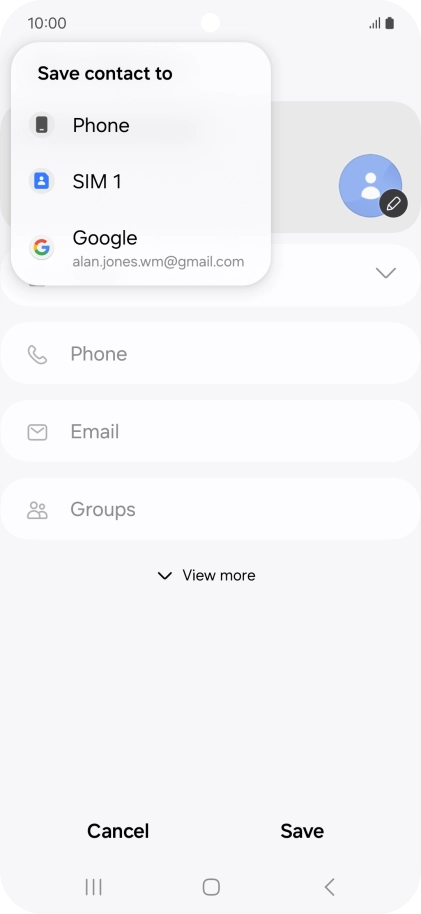 Press the required Google account.