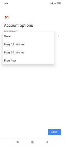 Press the required setting.