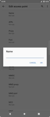 Key in Vodafone Internet and press OK. Key in Vodafone Internet and press OK.
