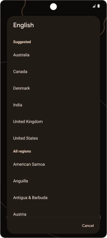 Press the required country or area.