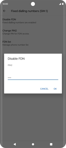 Key in your PIN2 and press OK. The default PIN2 is 1111.