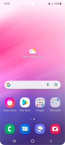 The alarm icon shows that the alarm is set.