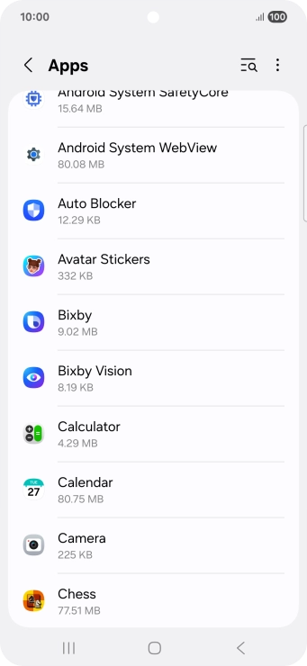 Press the required app.