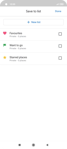 If you select New list, follow the instructions on the screen to create a new list.