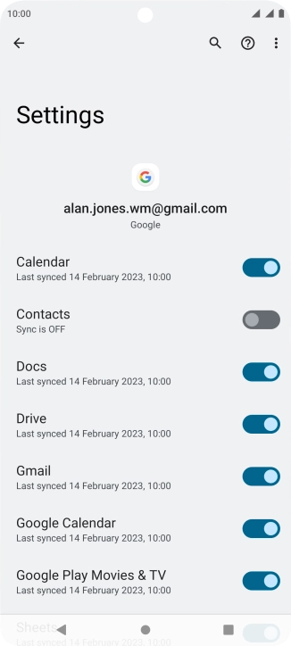 Press the indicator next to 