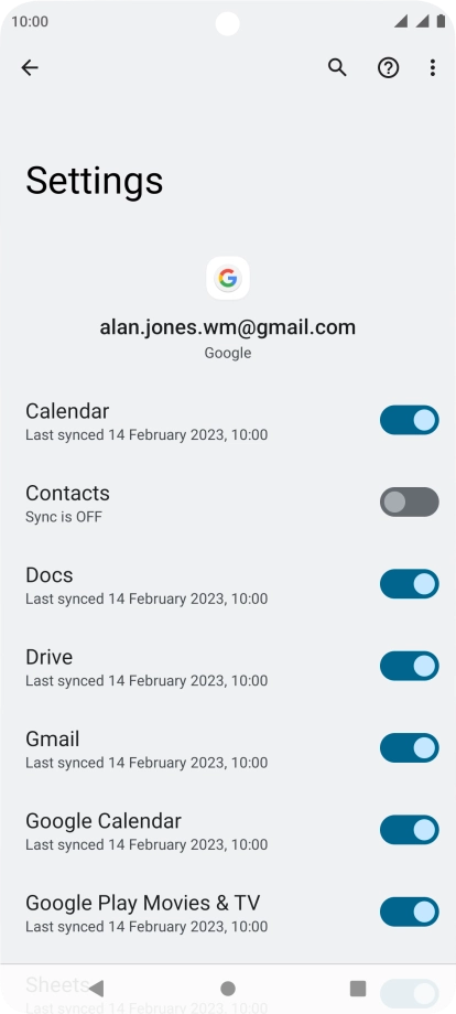 Press the indicator next to 