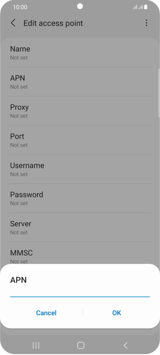 Key in wap.vodafone.co.uk and press OK.