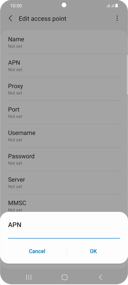 Key in wap.vodafone.co.uk and press OK.
