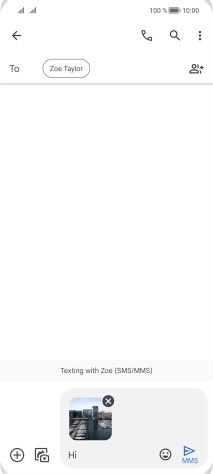 Press the send icon when you've finished your picture message.