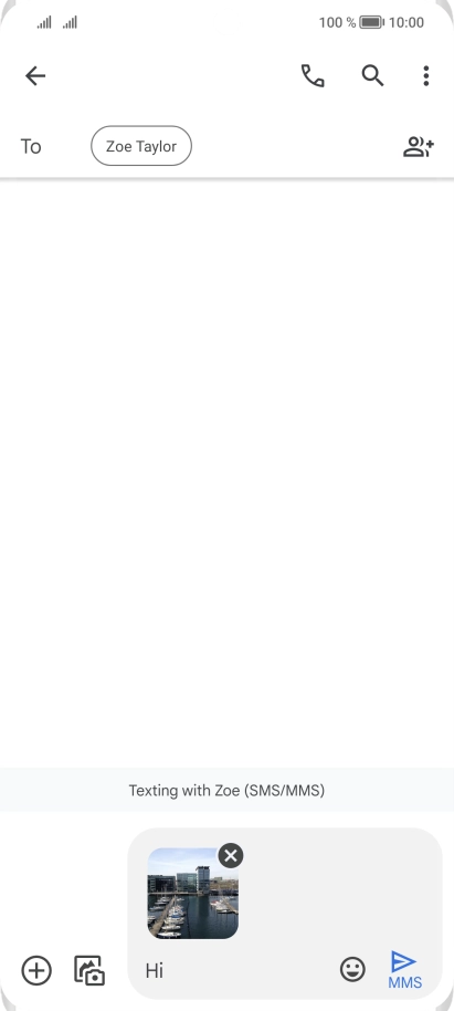 Press the send icon when you've finished your picture message.