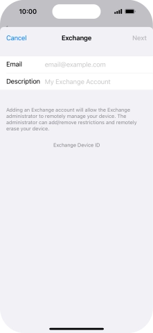 Press Email and key in your email address.