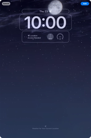 To customise the way the lock screen date is displayed, press the date widget and follow the instructions on the screen to select the required widget display mode.