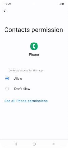 Press the required setting.
