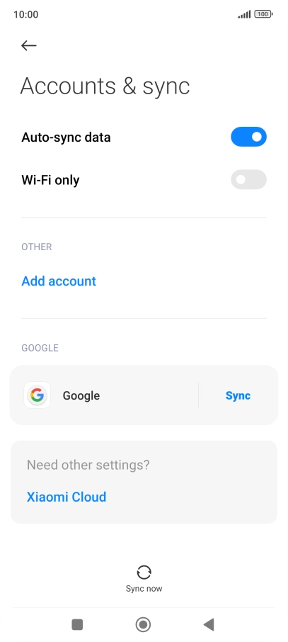 Press the required account.