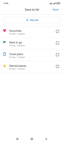 If you select New list, follow the instructions on the screen to create a new list.