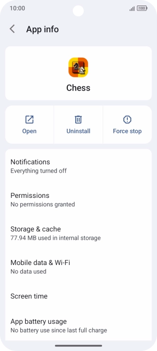 Press Storage & cache.