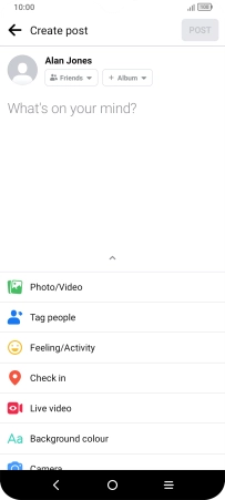 Press the text input field and key in the required text.