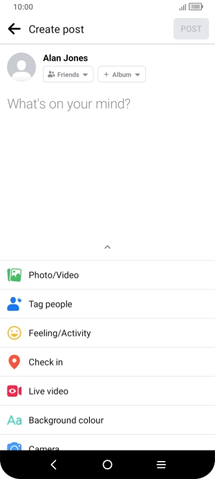 Press the text input field and key in the required text.