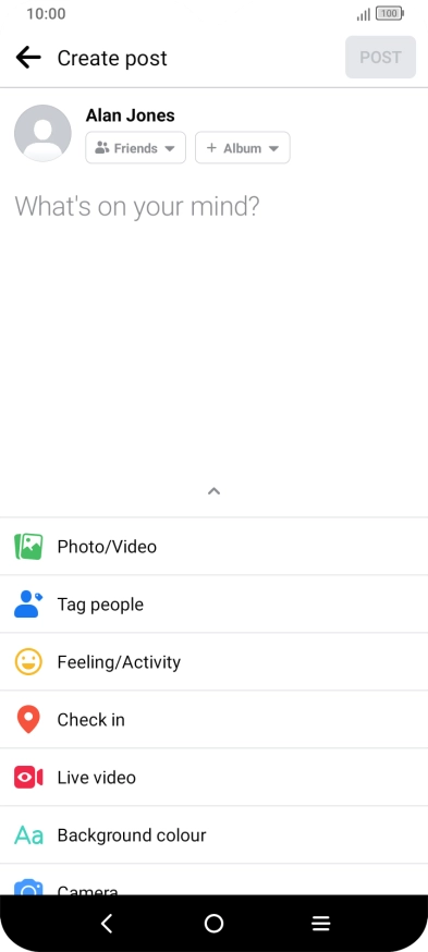 Press the text input field and key in the required text.