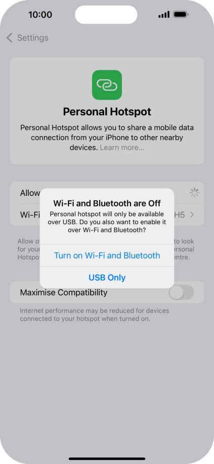 If Wi-Fi is turned off, press Turn on Wi-Fi and Bluetooth.